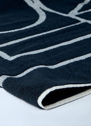 TOTEME Monogram Jacquard Beach Towel Black tot0264032