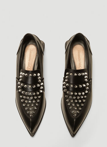 Alexander McQueen Stud-Embellished Leather Loafers Black amq0241054