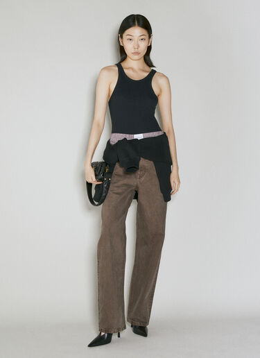 Alexander Wang 레이어드 복서 스케이터 진 브라운 awg0253029