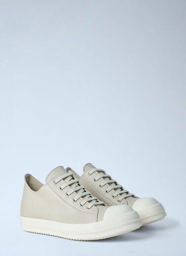 Rick Owens Lace-Up Leather Sneakers Beige ric0163030