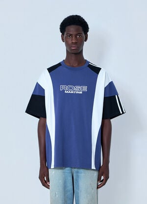 Martine Rose Graphic Panel T-Shirt Blue mtr0164014