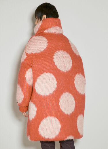 Marni Oversized Long Polka Dot Down Coat Orange mni0254004