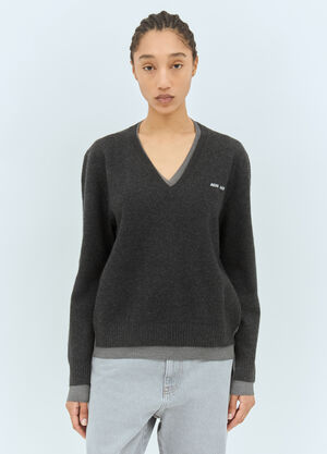 The Row Logo Emboidery Sweater Grey row0260037