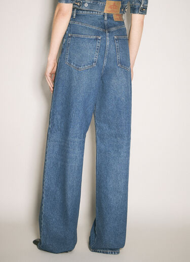 Prada Logo Plaque Balloon Jeans Blue pra0259021