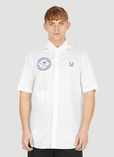 Raf Simons x Fred Perry 그래픽 패치 셔츠 화이트 rsf0150020