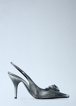 Prada Leather Slingback Pumps Grey pra0265014