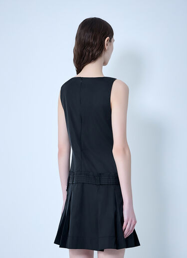 GANNI Duchesse Nylon Belted Mini Dress Black gan0263025