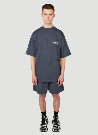 Balenciaga Logo Print Large Fit T-Shirt Grey bal0147011
