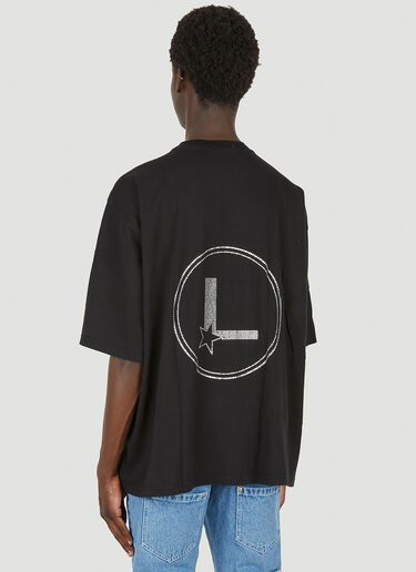 Lourdes 徽标印花图案 T 恤 黑色 lou0149006