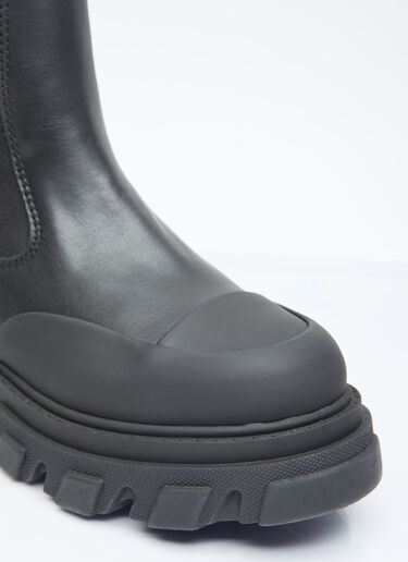 GANNI Cleated Mid Chelsea Boots Black gan0255095