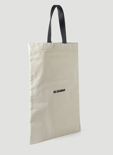 Jil Sander Logo Shopper Tote Bag White jil0245041