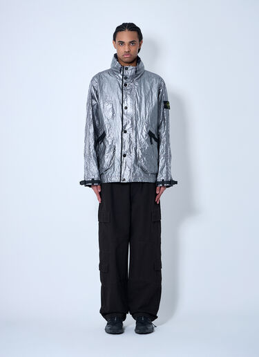 Stone Island 罗盘贴饰金属色夹克 银色 sto0160025
