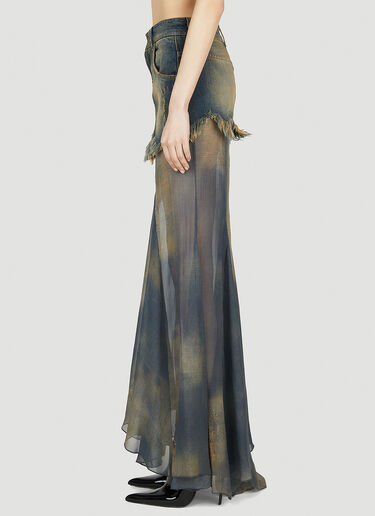 데님 쉬폰 스커트 Blumarine 데님 쉬폰 스커트 다크 블루 blm0252032