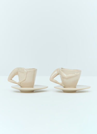 Anissa Kermiche Set Of Two Espresso Yourself Cups Beige ank0355009
