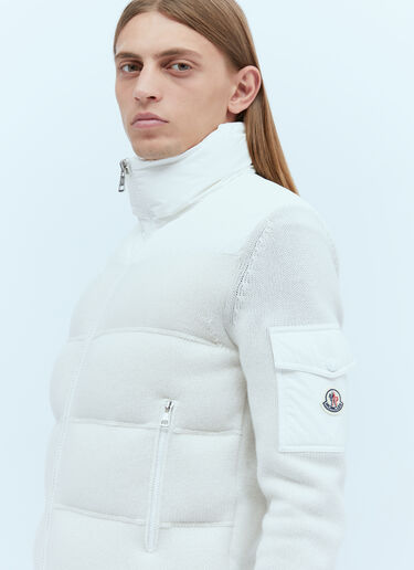 Moncler Padded Zip Up Cardigan White mon0153015