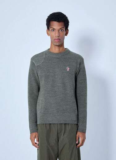LN-CC® - Moncler Grenoble: Wool Crew Neck Sweater - Grey Moncler Grenoble Wool Crew Neck Sweater Grey mog0165020
