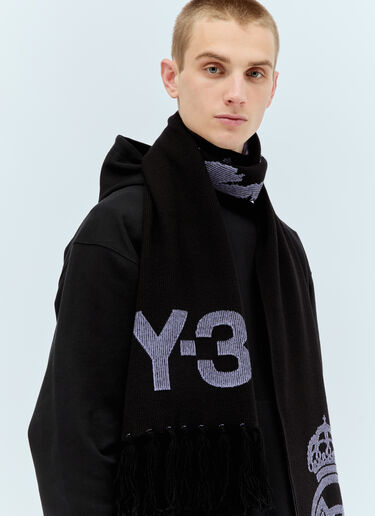 Y-3 x Real Madrid ロゴ ジャカードマフラー ブラック rma0156014