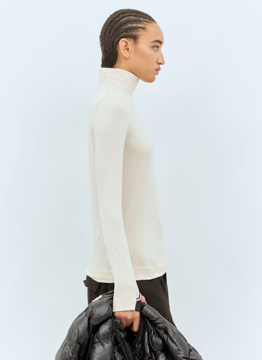 Moncler Grenoble T 领平纹针织上衣 乳白色 mog0258007