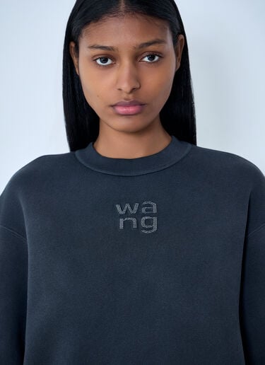 Alexander Wang Embroidered Logo Sweatshirt Dark Grey awg0263024