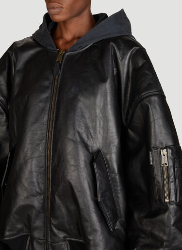 Balenciaga DIY Metal Hooded Bomber Jacket Black bal0255029