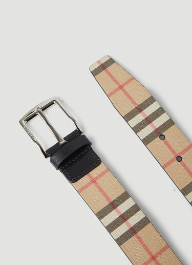 Burberry Gray Check Belt Beige bur0148080