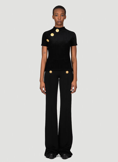 Velvet Jersey Top Balmain Velvet Jersey Top Black bln0253023