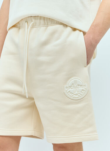 Moncler x Roc Nation designed by Jay-Z Logo Patch Track Shorts Cream mrn0156011