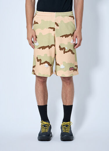 LN-CC® - Bott: Camo Sweat Shorts - Beige Bott Camo Sweat Shorts Beige bot0165015