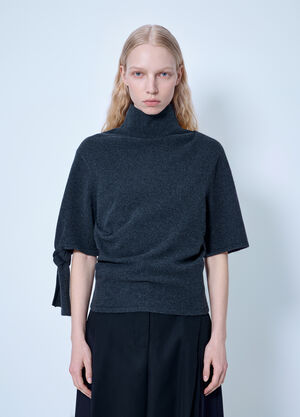 Jacquemus La Maille Fiocco Knit Top Dark Grey jac0266016
