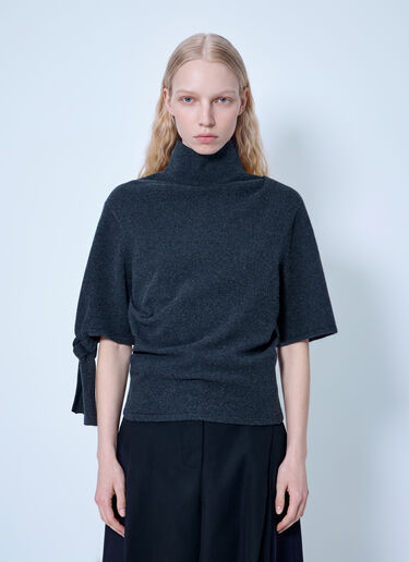 LN-CC® - Jacquemus: La Maille Fiocco Knit Top - Dark Grey Jacquemus La Maille Fiocco Knit Top Dark Grey jac0266016