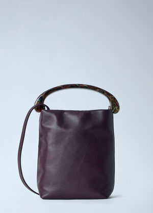 Dries Van Noten Small Leather Top- Handle Handbag Purple dvn0266031