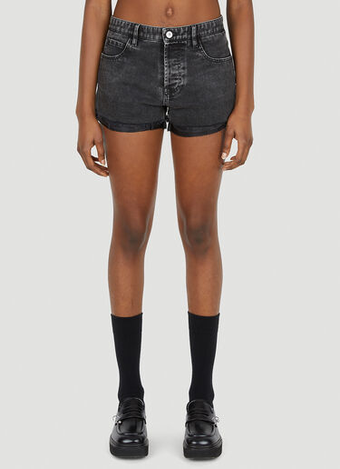 Logo Patch Denim Shorts Miu Miu Logo Patch Denim Shorts Black miu0251010
