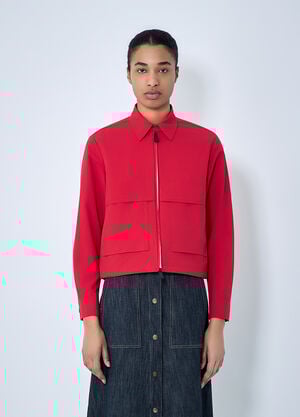 Moncler Grenoble Zip-Up Cotton Jacket Red mog0264007