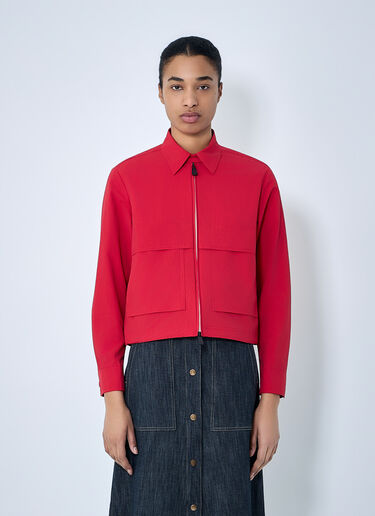 Moncler Grenoble Zip-Up Cotton Jacket Red mog0264007