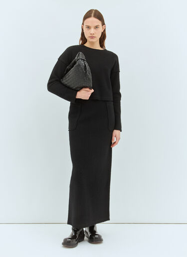 Max Mara Wool And Cashmere Long Skirt Black max0258042