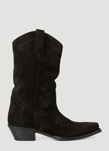 Saint Laurent Lukas Suede Western Boots Black sla0245162