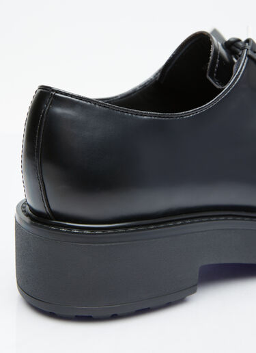 Prada Brushed Leather Lace-Up Shoes Black pra0254051