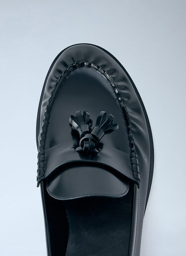 The Row Leather Loafers Black row0164012