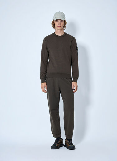 LN-CC® - Stone Island: Crewneck Sweatshirt with Sleeve Patch - Green Stone Island Crewneck Sweatshirt with Sleeve Patch Green sto0165039