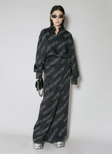VETEMENTS 스페이스 모노그램 랩 어라운드 스커트  블랙 vet0254005