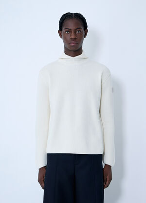 Moncler + Jil Sander Felted Wool Hooded Sweater White mjl0162005