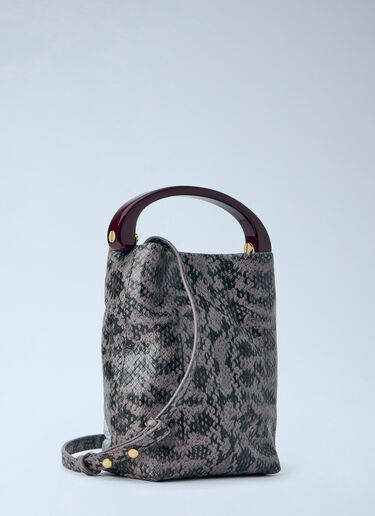 Dries Van Noten Snake-Embossed Leather Top Handle Bag Purple dvn0265015