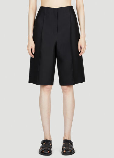 The Row Pleated Bermuda Shorts Black row0253006