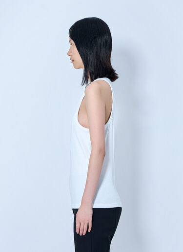 Jean Paul Gaultier Ribbed Tank Top with Metallic Hardware White jpg0364003
