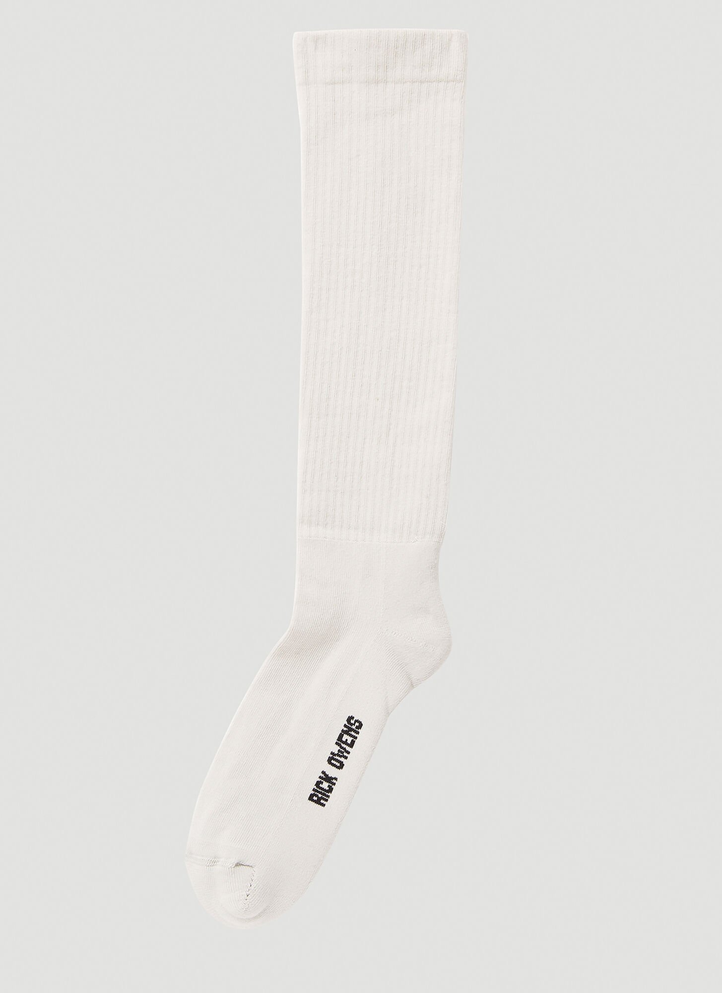 Rick Owens Logo Intarsia Socks Female Cream