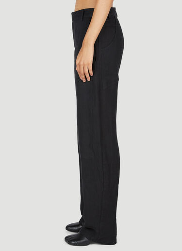 Eckhaus Latta Basketweave Linen Pants Black eck0253005