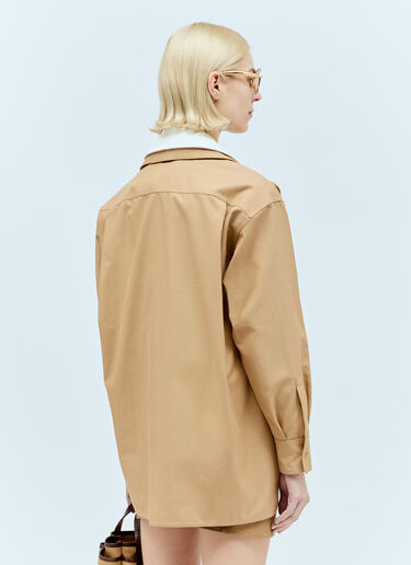 Max Mara 오버사이즈 캔버스 블라우스 브라운 max0256069