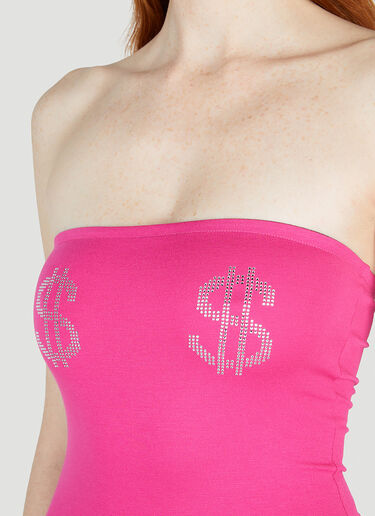 AVAVAV Dollar Sign Strapless Bodysuit Pink ava0252003