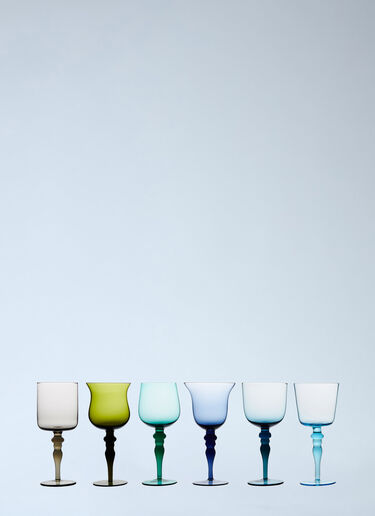 Set Of Six Glasses Bitossi Home Set Of Six Glasses Blue wps0692580