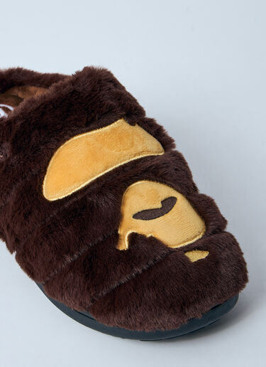 A BATHING APE® 猿人头毛绒拖鞋 棕色 aba0159003
